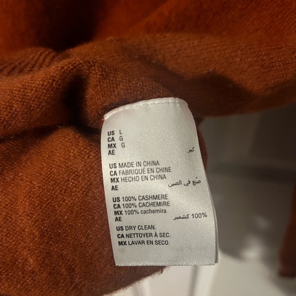 Charter Club Women's Orange Crew Neck 100% Cashmere Sweater - Picture 3 of 7